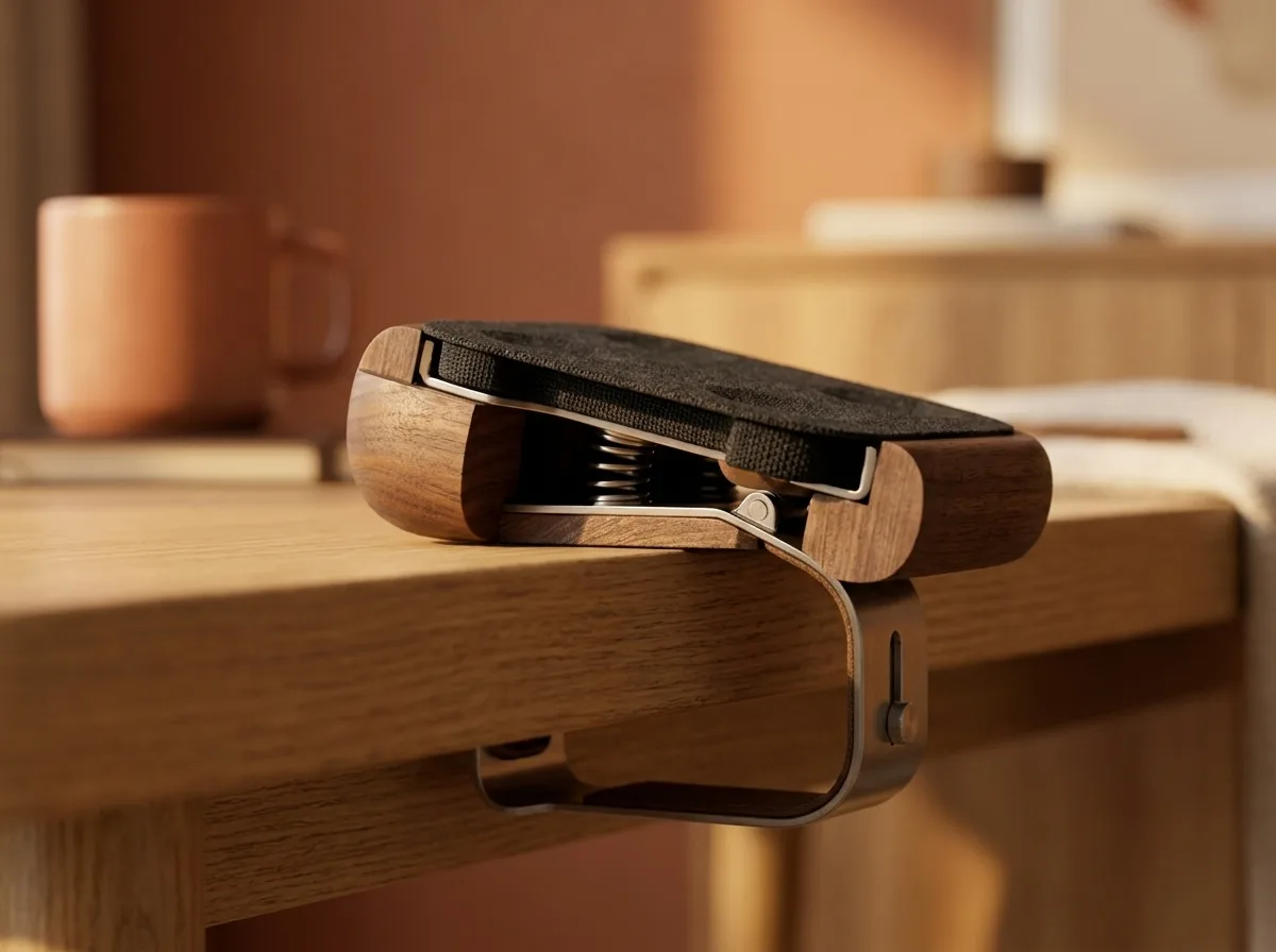 Side profile of Riff showing the slim wedge and clip.